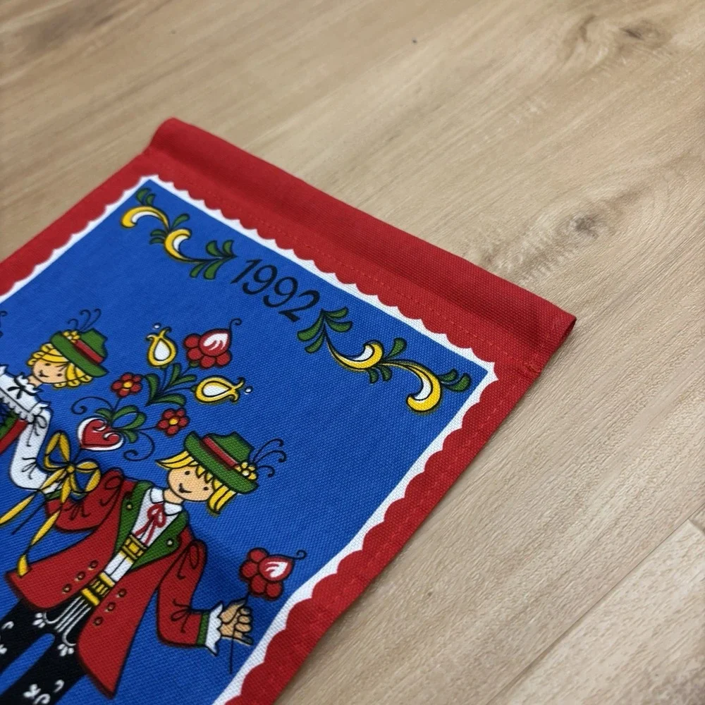1992 Cloth Hanging‎ Calendar German Decorative Tea Towel